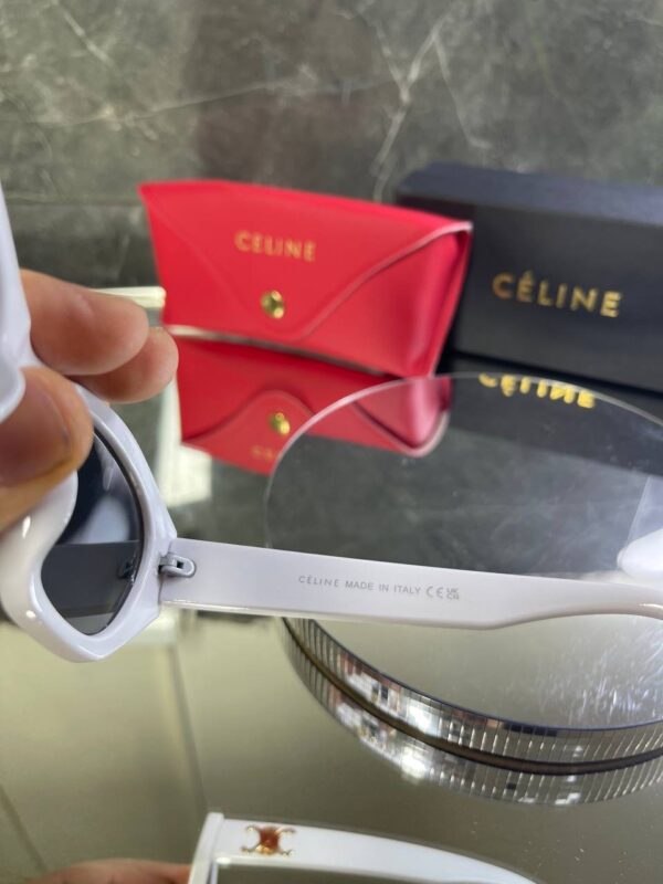 Celine Triomphe Beyaz çerçeve Siyah cam 730