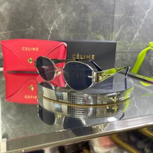 IMG_1587 Celine Triomphe Metal 01 CL 40235U 16A Gümüş çerçeve Siyah cam 732