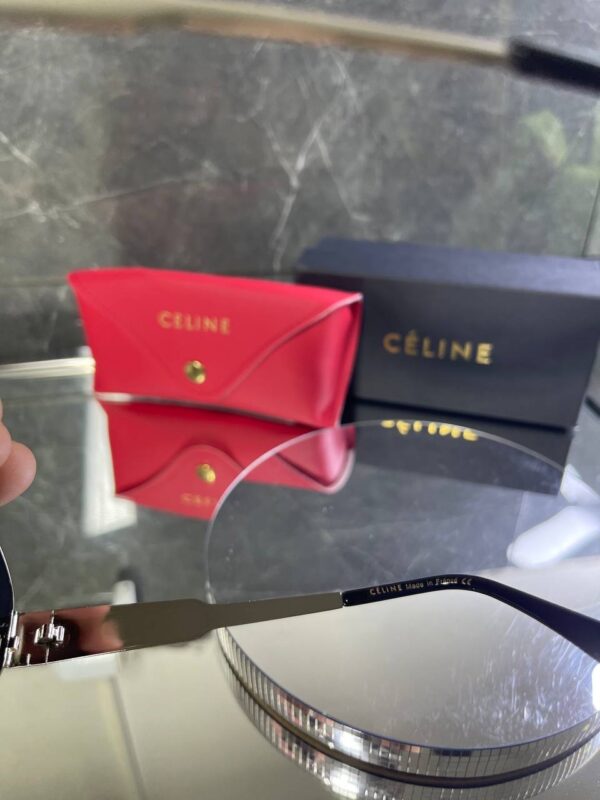 Celine Triomphe Metal 01 CL 40235U 16A Gümüş çerçeve Siyah cam 732