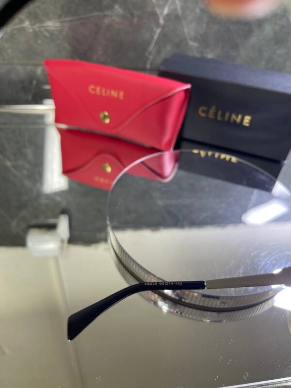 Celine Triomphe Metal 01 CL 40235U 16A Gümüş çerçeve Siyah cam 732