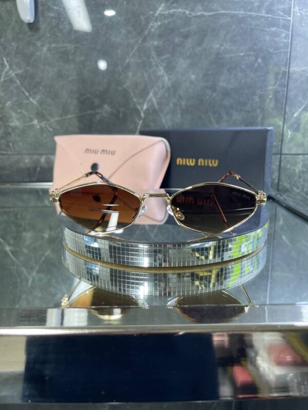 Miu Miu Metal Geometrik Çerçeve Kahve cam 734