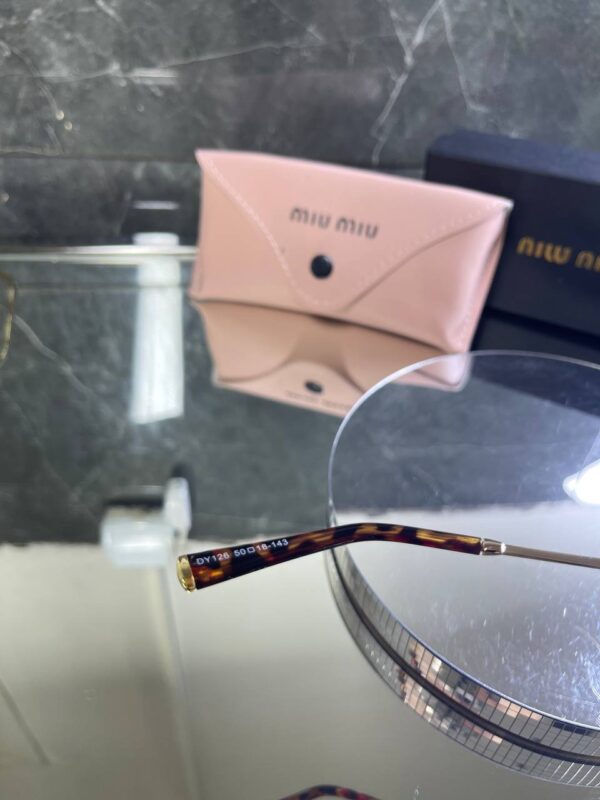 Miu Miu Metal Geometrik Çerçeve Kahve cam 734