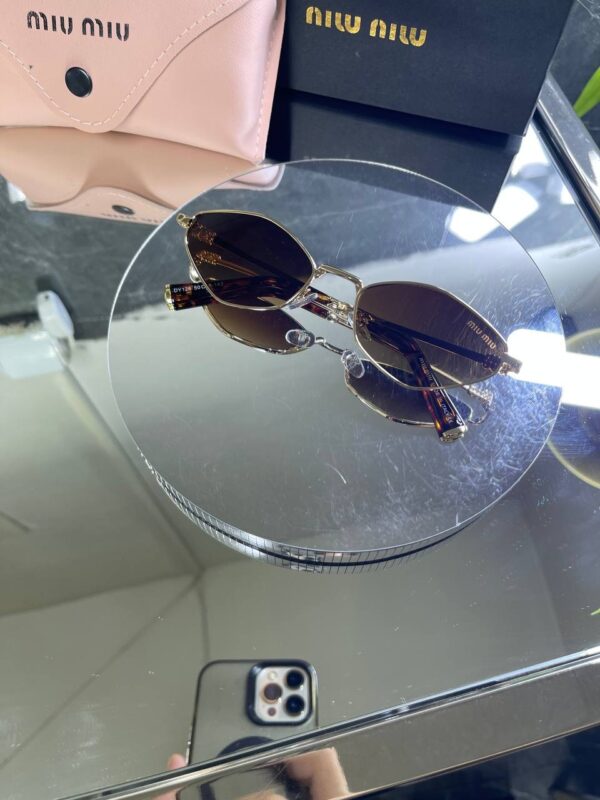 Miu Miu Metal Geometrik Çerçeve Kahve cam 734