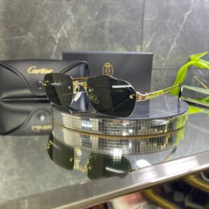 Cartier Çerçevesiz Yeşil cam Gold Detay 757