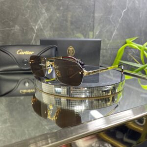 Cartier Çerçevesiz Kahve cam Gold Detay 756