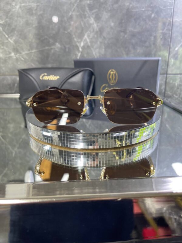 Cartier Çerçevesiz Kahve cam Gold Detay 756