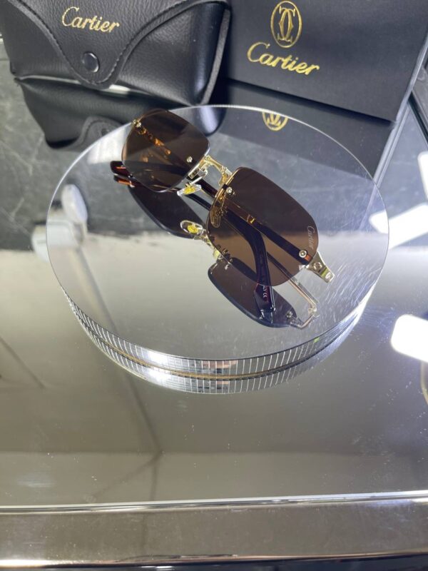 Cartier Çerçevesiz Kahve cam Gold Detay 756