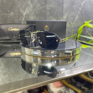 Cartier Çerçevesiz Siyah cam Gümüş Detay 755
