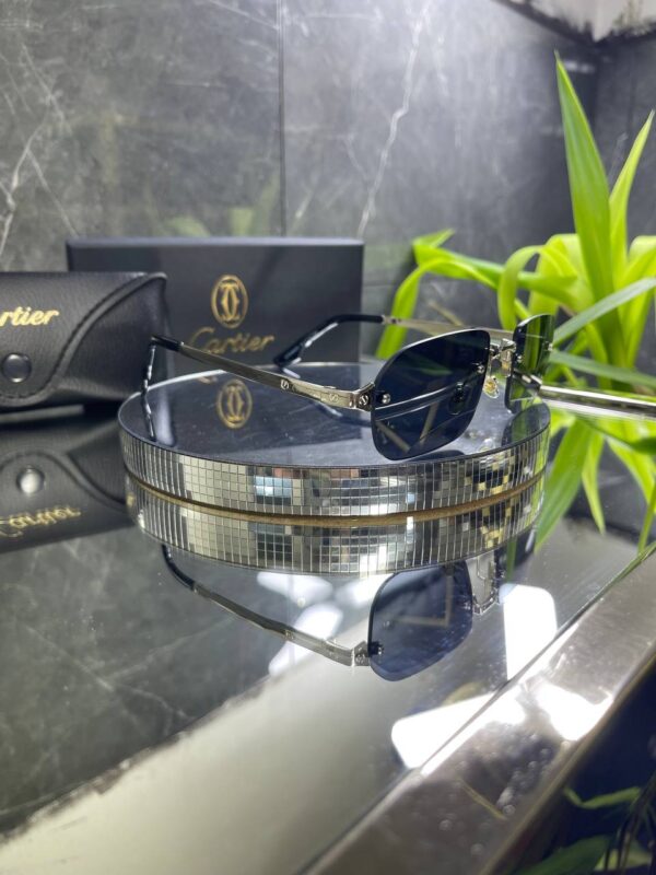Cartier Çerçevesiz Siyah cam Gümüş Detay 755