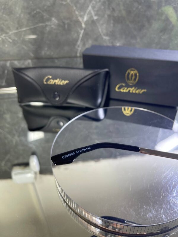 Cartier Çerçevesiz Siyah cam Gümüş Detay 755