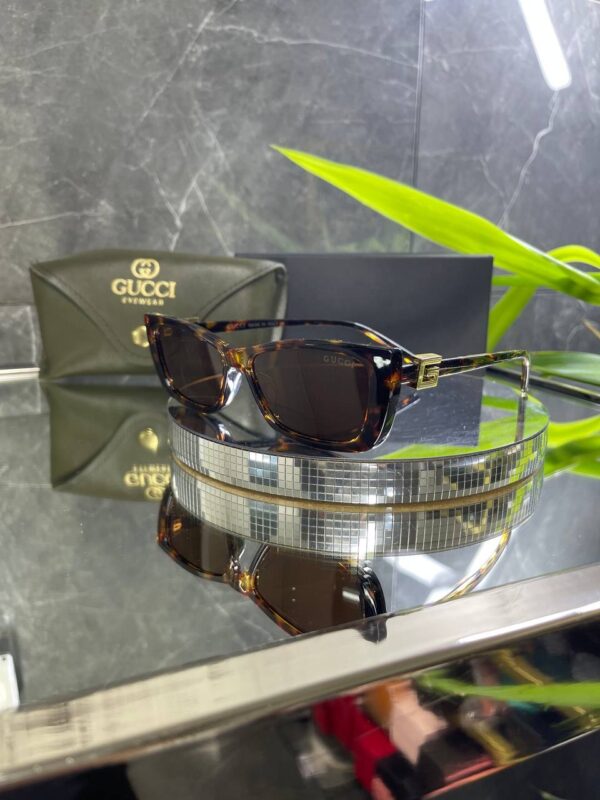 Gucci Leopar kemik çerçeve Kahve cam 764