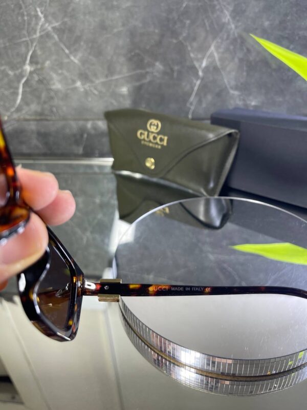 Gucci Leopar kemik çerçeve Kahve cam 764