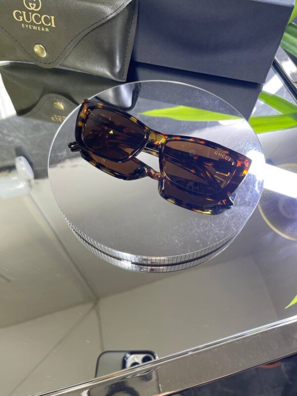 Gucci Leopar kemik çerçeve Kahve cam 764